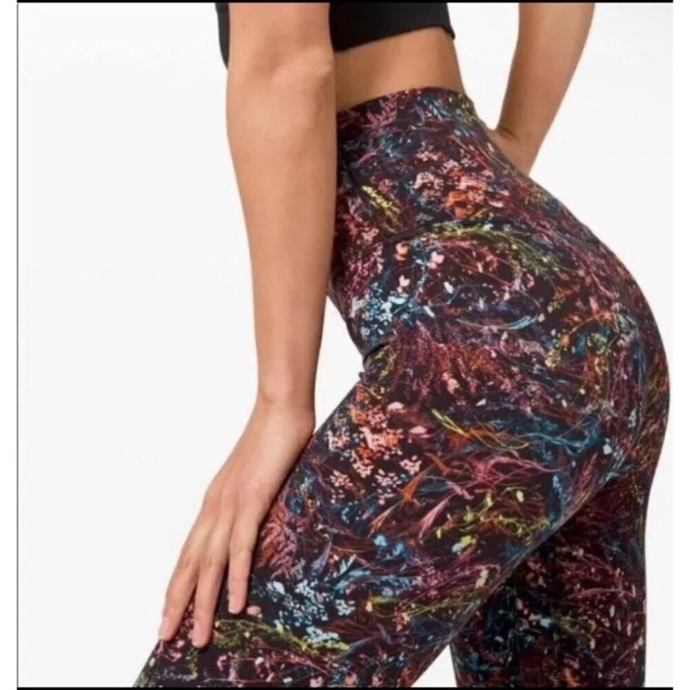 Lululemon Align Crop Legging Size 4 Womens High Rise Foliage Overlay Multi Print